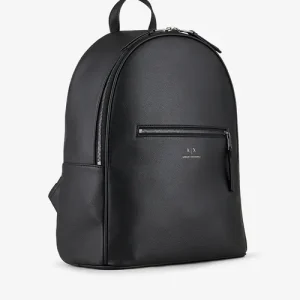 Armani Exchange Zaino nero semi-rigido con tasca esterna