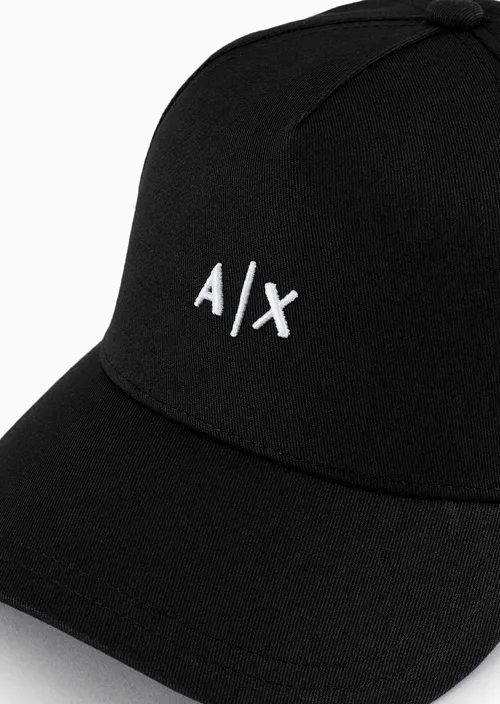 Armani Exchange Cappello con visiera e logo ricamato nero