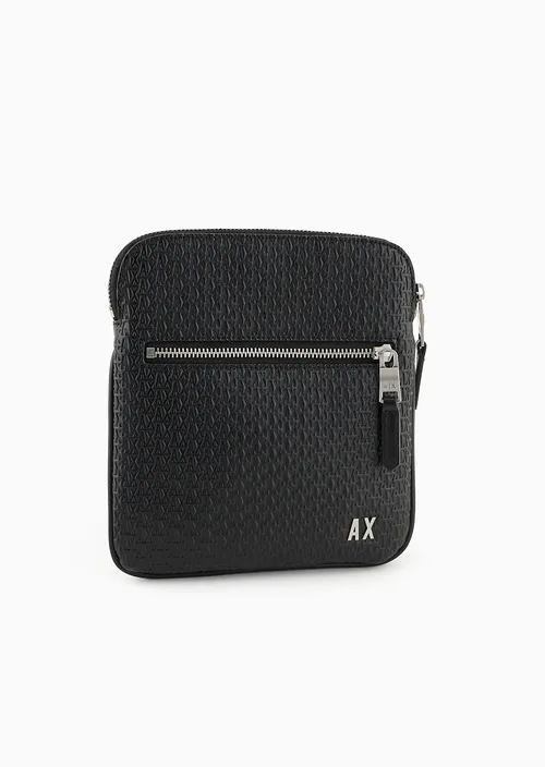 Armani Exchange Tracolla scritta in rilievo nero - immagine 3